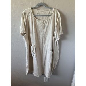 Modern Look Dress Bundle Womens 2XL Beige and‎ Gray Cotton Linen Blend Pockets